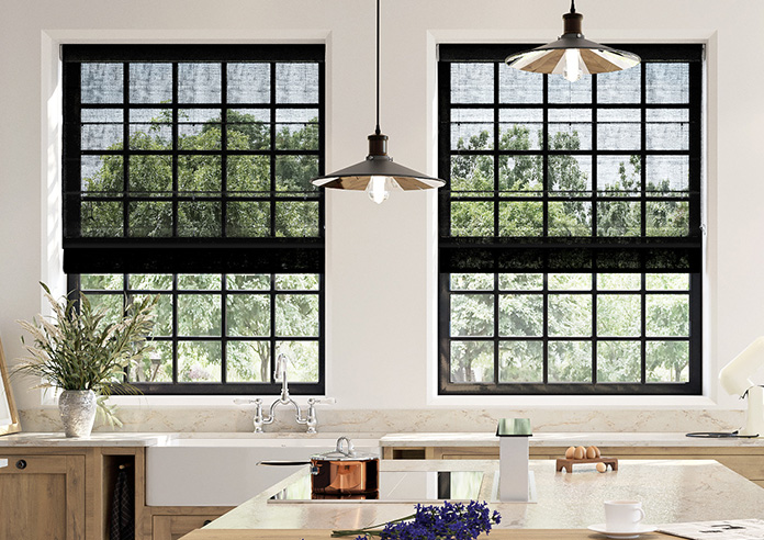 Brescia Voile, Raven Black - Motorised Roman Blind - Image 3
